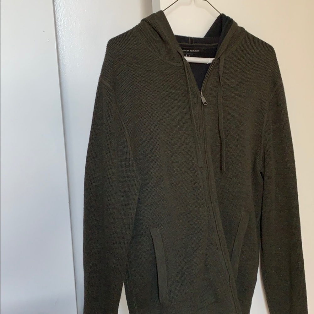 Olive green banana republic zip hoodie